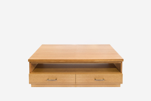 DNL 1x Nova Coffee Table 2 Drawers - Tasmanian Oak/Victorian Ash in Wheat Colour.