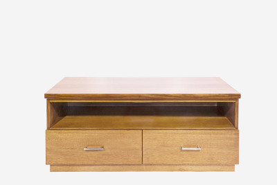 DNL 3x Nova TV Unit with 2 Drawers - Tasmanian Oak/Victorian Ash - 1200x500x550 in Wheat Colour