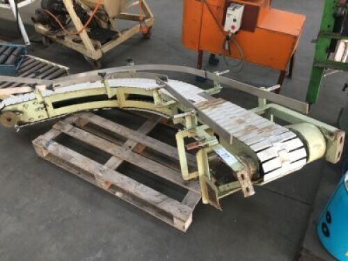 Plastic Slat Belt Curved Conveyor 190mm Wide (No Motor)
