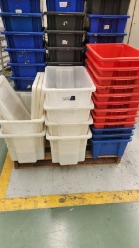 Pallet of PVC Storage Tubs
