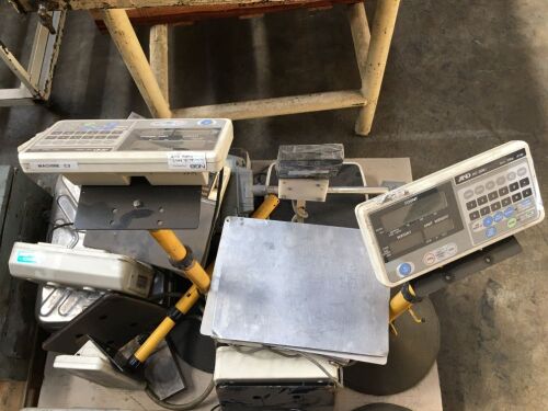 Pallet Assorted Electronic Weigh Scales and Box Assorted Wire