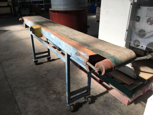 Endless Belt Conveyor 2.5m x 300mm on Mobile Stand (No Motor)