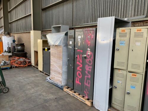 Quantity Assorted Steel Clothes Lockers, Shelving Units, Filing Cabinets etc