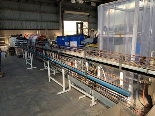 4x Assorted Lengths Steel Framed Motorised Fed Infeed Conveyors