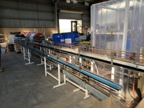 4x Assorted Lengths Steel Framed Motorised Fed Infeed Conveyors