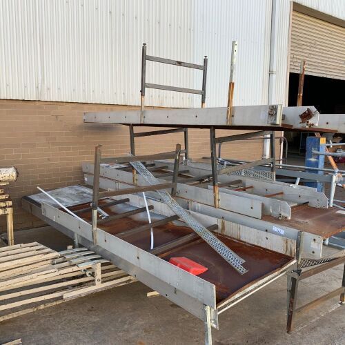 6x Assorted Steel Framed Preparation Benches