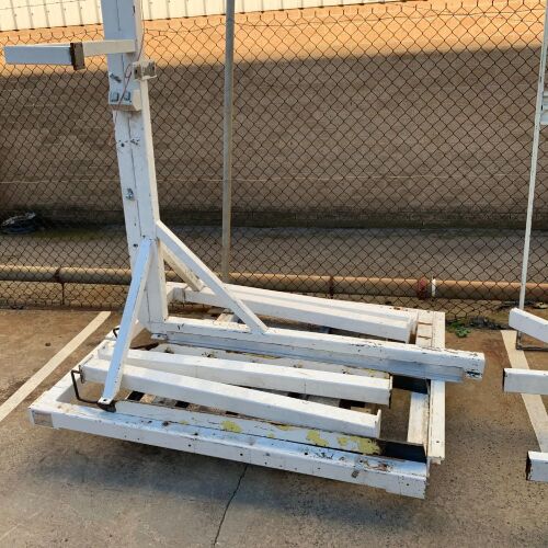 Lot Assorted Heavy Duty Steel Framed Machine Stands and Platforms (As Is) (White)