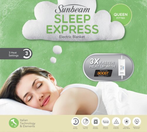Sunbeam Sleep Express Boost Queen Fitted Electric Blanket BL4851