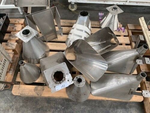 1 x Assorted Stainless steel Feed Hoppers and Stand