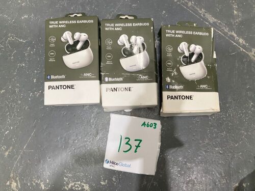 3 x PANTONE BT ACTIVE NOISE CANCELLING TRUE WIRELESS STEREO KHAKI