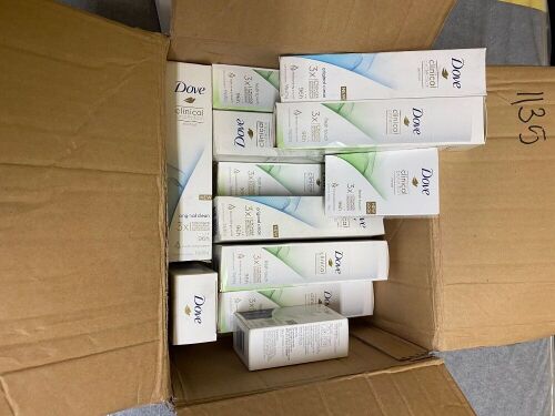 One box quantity unknown, Dove Clinical Protection deodorant, Original Clean & Fresh Touch 180ml and 45ml.