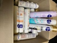 One large box Nivea Anti Perspirant , Double Effect, Everyday Active, Black & White. Unknown Quantities.