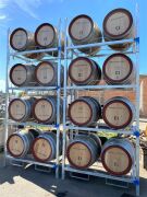 Qty of 8 stackable wine barrel racks - 5