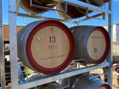 Qty of 8 stackable wine barrel racks - 7