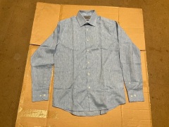 Henry Sartorial Cotton Linen Shirt Size 40 Blue