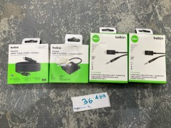 Bundle of Assorted Belkin Cables & Adaptors