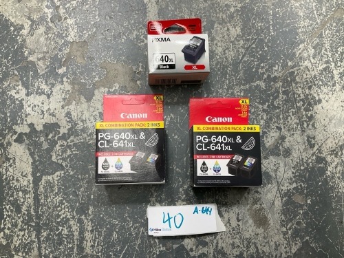 Bundle of Canon 640XL Ink Cartridges