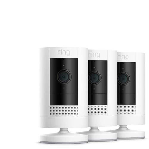 Ring Stick Up Camera Indoor/Outdoor with Battery 3 Pack (White)