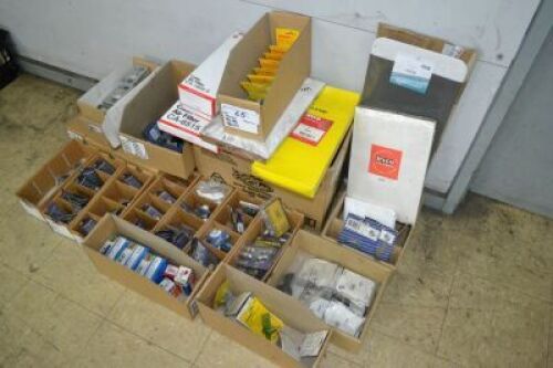 Large Quantity Assorted Vehicle Lock Nuts, Temperature Sensors, Electrical Accessories