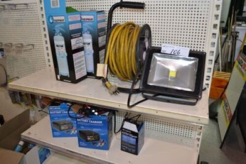 3 x Projecta Battery Chargers, 3 Fire Extinguishers