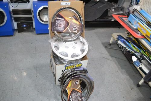6 x Chrome Wheel Dress Rings and Approx 14 Wheel Covers