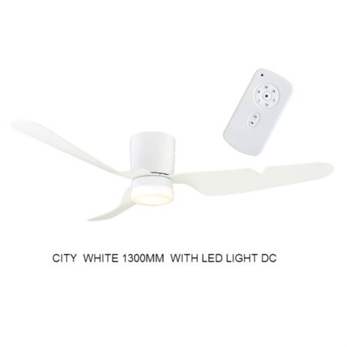 City DC LED Ceiling Fan 52" with Remote White FC388133WH
