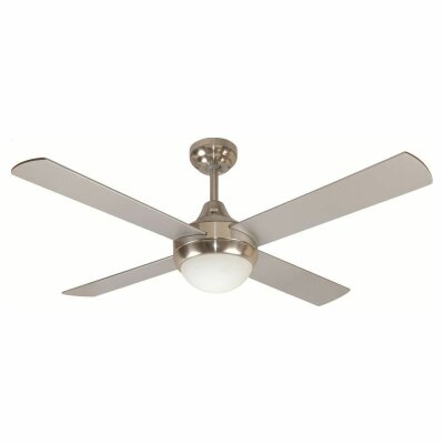 Mercator Glendale Brushed Chrome 1200mm (48 Inch) Ceiling Fan with Light FC182124BC