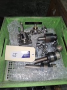 Assorted tooling and sundries, includes green tray
