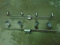 Mixed box of assorted light fittings. 2, 3, and 4 light assemblies on stainless steel mount. Box contains 18 separate items. Brand IBISLUX
