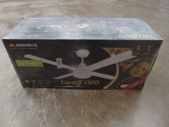 Mercator 130cm Cardiff White Ceiling Fan w/ Light FC652134RWH - 2