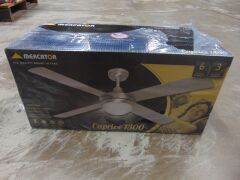 Caprice 1300 Ceiling Fan with B22 Light Brushed steel FC252134BS - 2