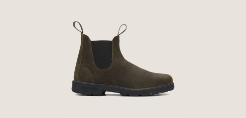 Blundstone Mens Elastic Sided Boot Suede 1615 - Dark Olive - Size US/9