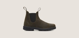 Blundstone Mens Elastic Sided Boot Suede 1615 - Dark Olive - Size US/13