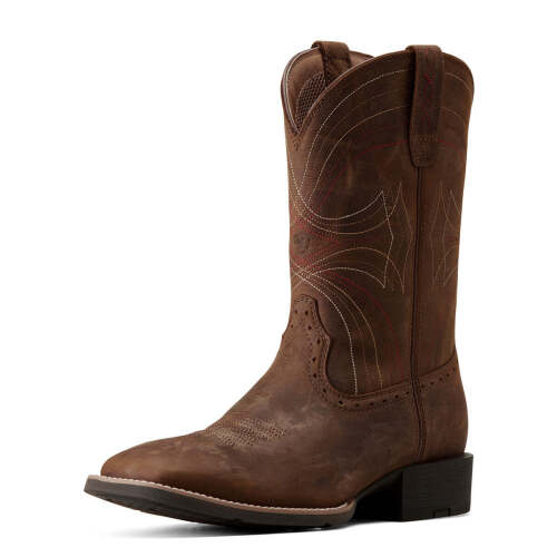 Ariat Men's Sport Wide Square Toe 10010963 - Distressed Brown - EE Wide - Size US/8