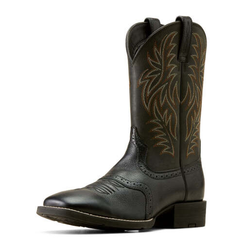 Ariat Men's Sport Western Wide Square Toe 10016292 - Black - EE Wide - Size US/12