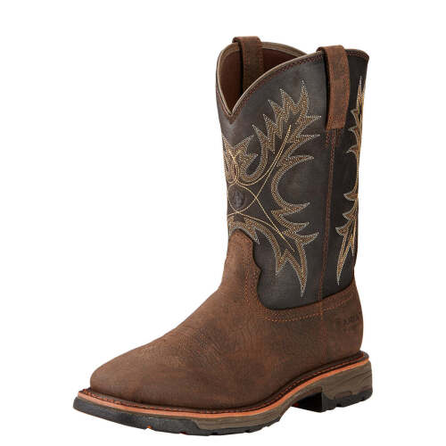 Ariat WorkMen's wide square toe boot - Bruin brown/ coffee - Size US/12