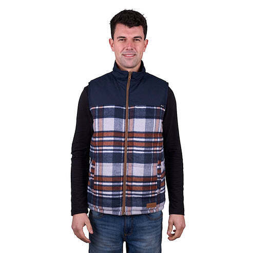 Wrangler Men's Koda Revs Vest - Tan / Navy - X5W1662257 Size - L