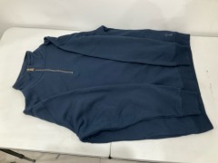 Bundle of 3 x Pilbara Collection - Men's Classic Zipper Heavyweight Fleece Pullover - French Navy - RMPC118 - Size L - Total RRP $239.85