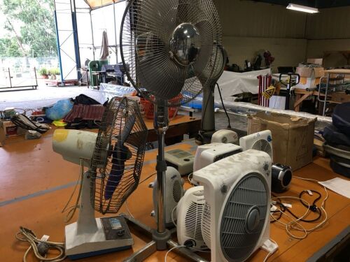 10 x Assorted Electric Fan Heaters and 3 Assorted Air circulating Fans