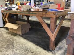 Timber Framed Irregular Shaped Demountable Fabric Layout Table - 2