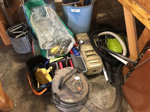 4 x Assorted Vacuum Cleaners, Mop Buckets, Mops, Brooms, Bins etc