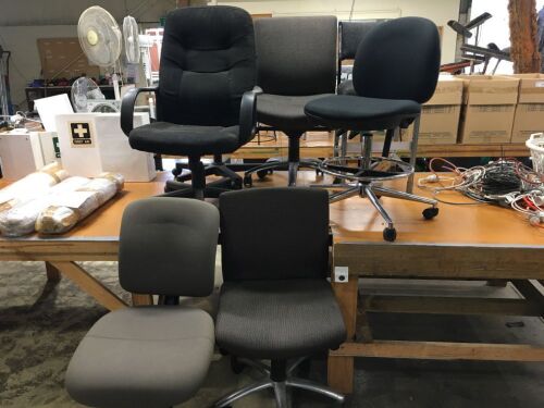 7 x Assorted Steel Framed Office Chairs