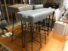 7 x Assorted Steel Framed Office Stools