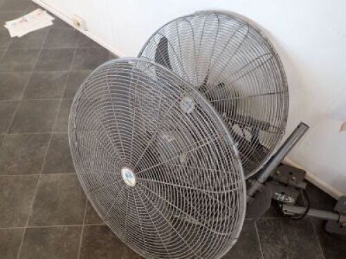 Quantity of 2 x Wall Mountable Industrial Fans