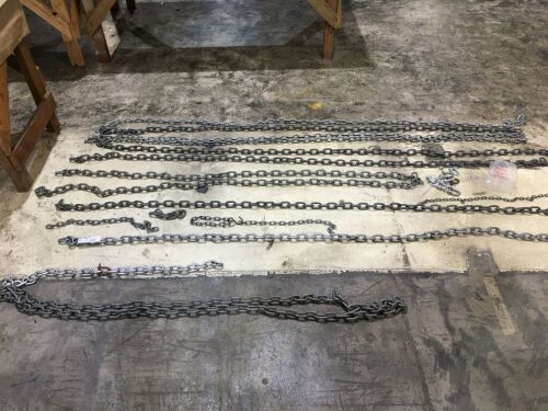 16 x Assorted Lengths Heavy Duty Chain and Quantity D Shackles