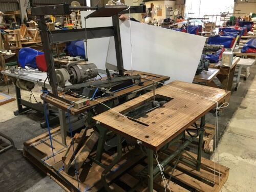 4 x Assorted Steel Framed Single Hole Sewing Machine Benches