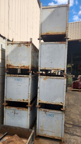 Qty of 7 Steel Stackable Stillage Bins | Hilco Global APAC
