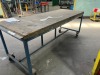 Steel Frame Mobile Work Bench,Timber Top