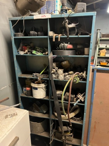 Metal Shelf Unit & Contents