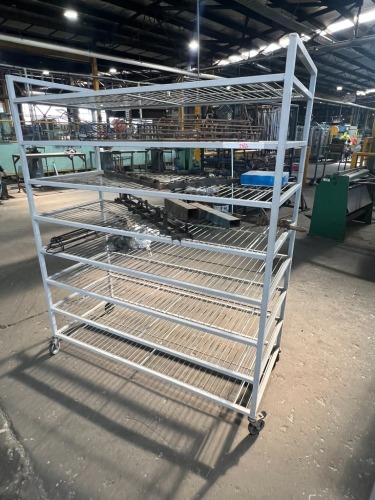 8 Tier Shelving Trolley Tubular Frame